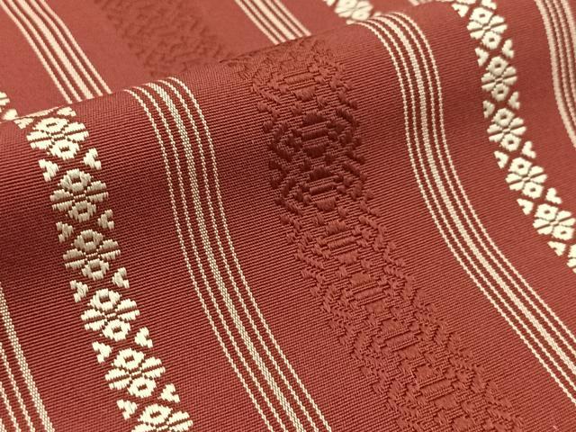 平和屋着物◎本場筑前博多織　半幅帯　献上　正絹　逸品　BAAX3412yc