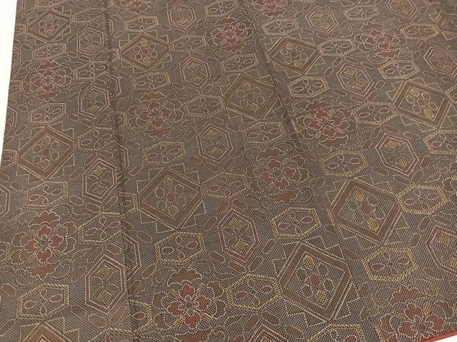 平和屋着物■上質な小紋 紬地 幾何学花文 正絹 逸品 BAAX3422yc