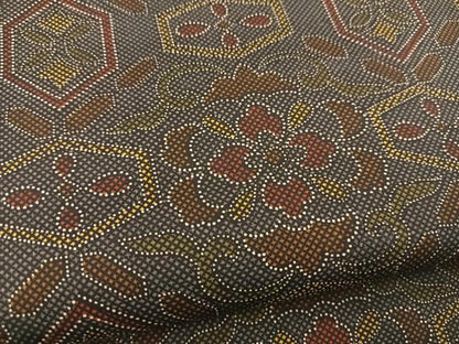 平和屋着物■上質な小紋 紬地 幾何学花文 正絹 逸品 BAAX3422yc