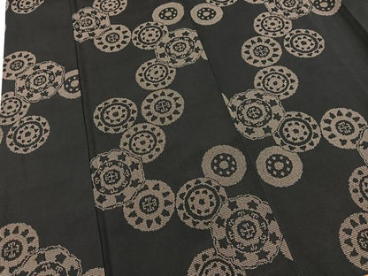 平和屋着物■上質な紬 花絵皿文 正絹 逸品 BAAX3453yc