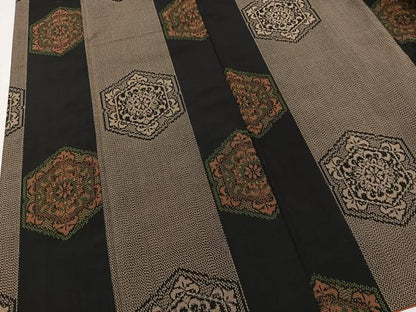 平和屋着物■上質な紬 正倉院花文 正絹 逸品 BAAX3455yc