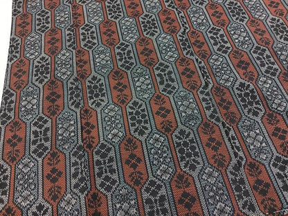 平和屋着物■上質な紬 幾何学花文 正絹 逸品 未使用 BAAX3458yc