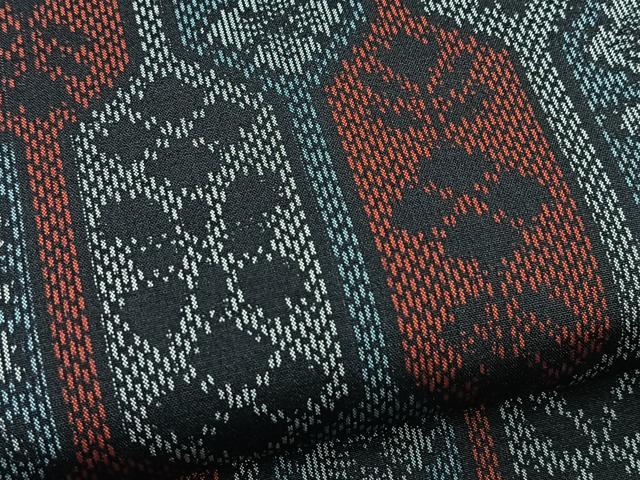 平和屋着物■上質な紬 幾何学花文 正絹 逸品 未使用 BAAX3458yc