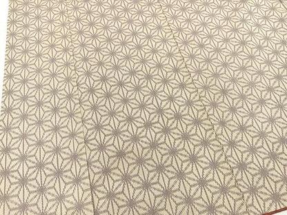 平和屋着物■上質な紬 麻の葉文様 正絹 逸品 BAAX3460yc