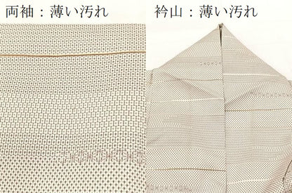 平和屋着物■上質な紬 100亀甲 横段花文 正絹 逸品 BAAX3473yc