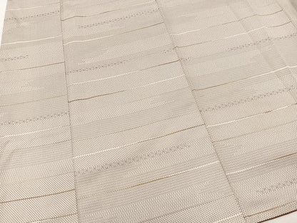 平和屋着物■上質な紬 100亀甲 横段花文 正絹 逸品 BAAX3473yc