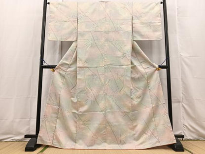 平和屋着物■上質な紬　笹竹文　正絹　逸品　BAAX3474yc