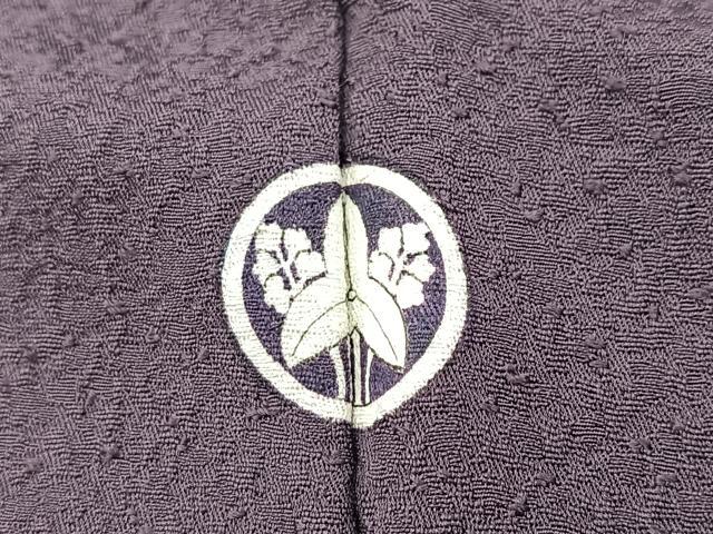 平和屋着物●本草木染作家　瑞寶　色無地　紋意匠　滅紫色　正絹　逸品　未使用　BAAX3482yc