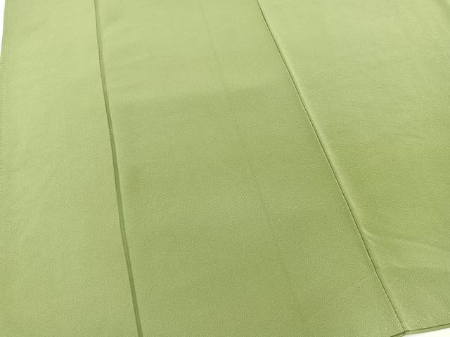 平和屋着物■上質な色無地　柳色　正絹　逸品　BAAX3486yc