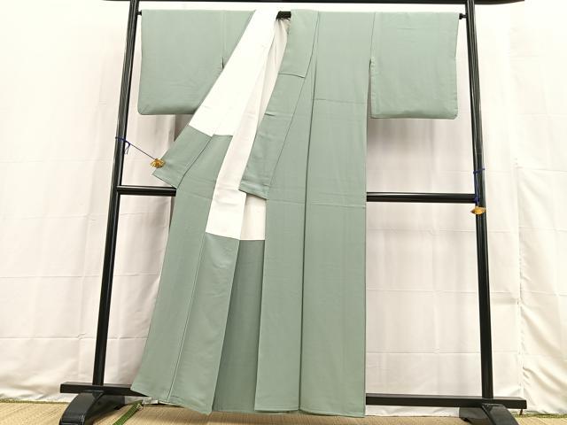 平和屋着物■上質な色無地　豆がら茶色　正絹　逸品　BAAX3490yc