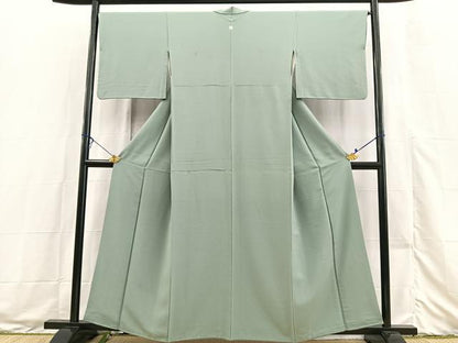 平和屋着物■上質な色無地　豆がら茶色　正絹　逸品　BAAX3490yc