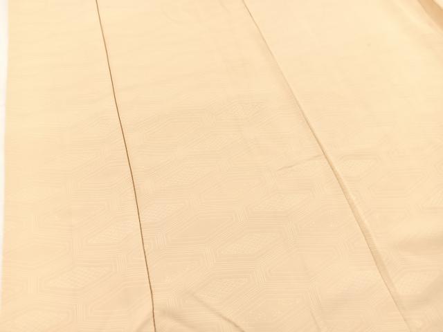 平和屋着物■上質な色無地　入子菱地紋　蜂蜜色　正絹　逸品　BAAX3491yc