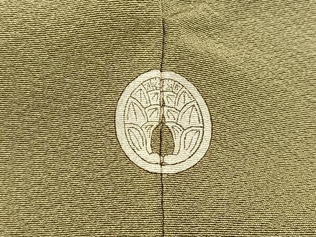 平和屋着物■上質な色無地　鶸茶色　正絹　逸品　BAAX3493yc