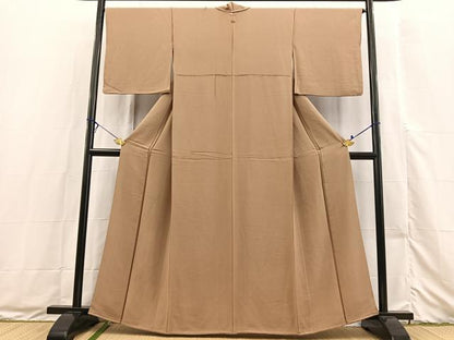 平和屋着物●上質な色無地　紫染色　正絹　逸品　BAAX3497yc