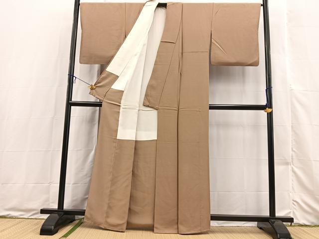平和屋着物●上質な色無地　紫染色　正絹　逸品　BAAX3497yc