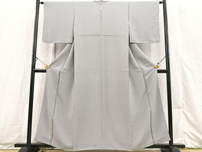 平和屋着物●上質な色無地　桔梗鼠色　正絹　逸品　未使用　BAAX3500yc