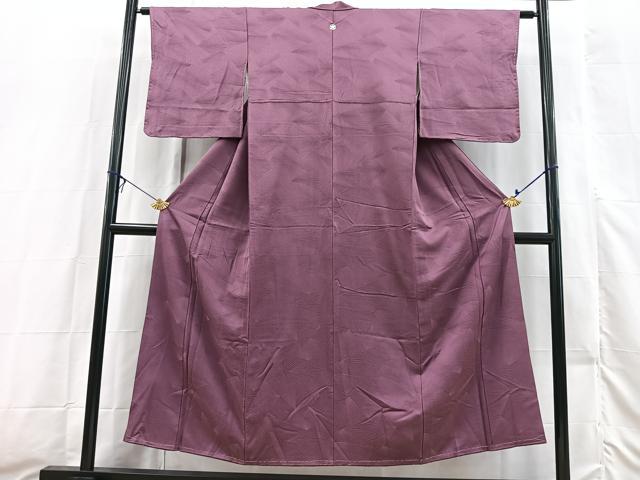 平和屋着物■上質な色無地　切嵌地紋　京紫色　正絹　逸品　未使用　BAAX3502yc