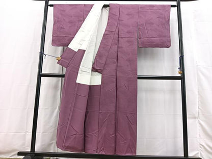 平和屋着物■上質な色無地　切嵌地紋　京紫色　正絹　逸品　未使用　BAAX3502yc