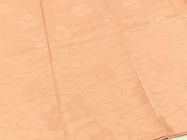 平和屋着物●上質な色無地　花尽くし地紋　甚三紅色　正絹　逸品　未使用　BAAX3503yc