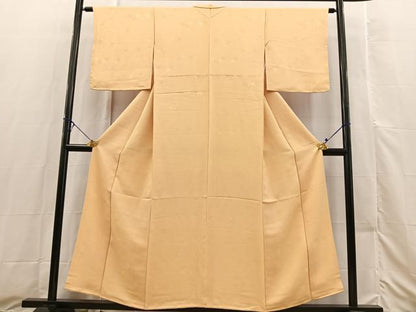 平和屋着物■上質な色無地　楓地紋　蜂蜜色　正絹　逸品　BAAX3504yc