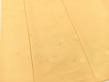 平和屋着物■上質な色無地　楓地紋　蜂蜜色　正絹　逸品　BAAX3504yc