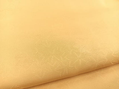 平和屋着物■上質な色無地　楓地紋　蜂蜜色　正絹　逸品　BAAX3504yc