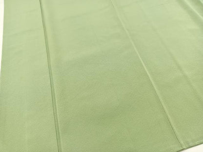 平和屋着物●上質な色無地　山葵色　高島屋扱い　正絹　逸品　未使用　BAAX3508yc