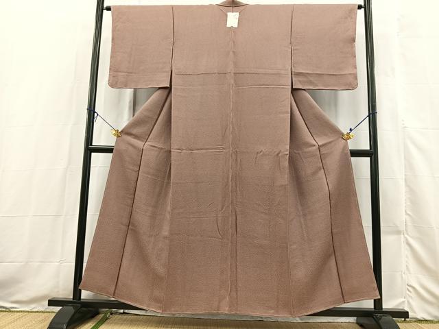 平和屋着物■上質な色無地　紋意匠　焦香色　正絹　逸品　BAAX3512yc