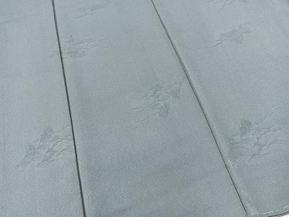 平和屋着物●上質な色無地　立波地紋　湊鼠色　正絹　逸品　未使用　BAAX3515yc