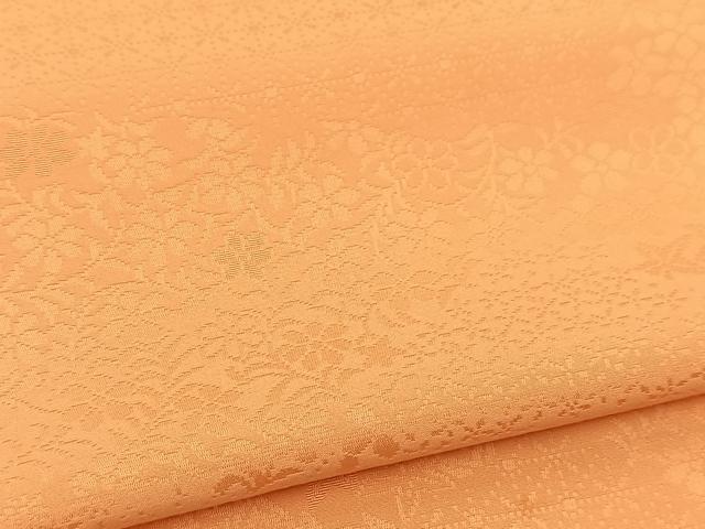 平和屋着物■上質な色無地　切嵌花地紋　肉桂色　正絹　逸品　BAAX3519yc