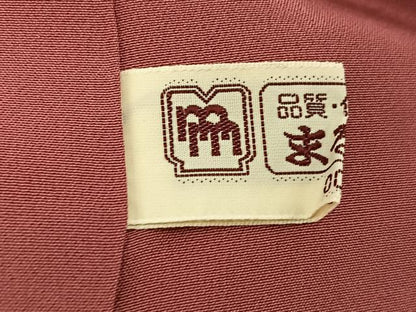 平和屋着物■上質な色無地　氷割れ地紋　浅蘇芳色　まるやま扱い　正絹　逸品　BAAX3520yc