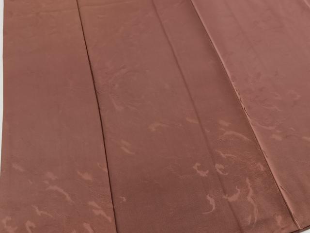 平和屋着物■上質な色無地　抽象地紋　退紅色　大丸扱い　正絹　逸品　BAAX3522yc