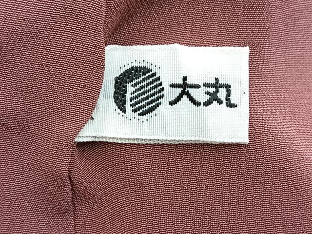 平和屋着物■上質な色無地　抽象地紋　退紅色　大丸扱い　正絹　逸品　BAAX3522yc