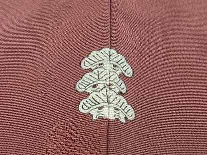 平和屋着物■上質な色無地　抽象地紋　退紅色　大丸扱い　正絹　逸品　BAAX3522yc