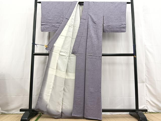 平和屋着物●上質な色無地　墨流し地紋　半色　正絹　逸品　未使用　BAAX3524yc
