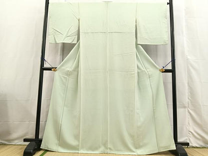 平和屋着物●上質な色無地　裏葉柳色　正絹　逸品　BAAX3525yc