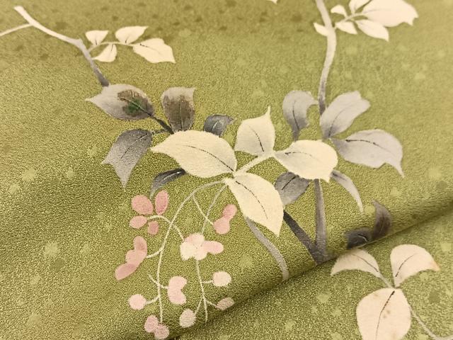 平和屋着物■訪問着　草花文　正絹　逸品　BAAX3530yc