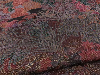 平和屋着物■上質な小紋　立波秋草文　金彩　正絹　逸品　BAAX3532yc