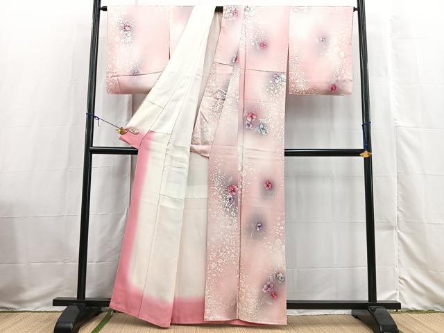 平和屋着物■上質な小紋　草花文　暈し染め　やまと誂製　正絹　逸品　BAAX3533yc