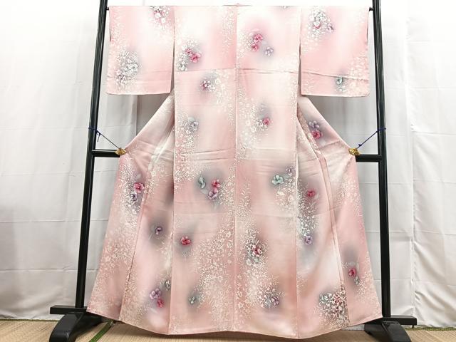 平和屋着物■上質な小紋　草花文　暈し染め　やまと誂製　正絹　逸品　BAAX3533yc