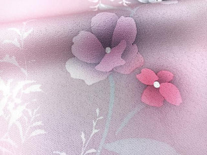 平和屋着物■上質な小紋　草花文　暈し染め　やまと誂製　正絹　逸品　BAAX3533yc