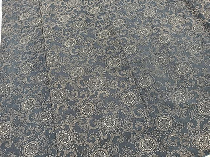 平和屋着物■上質な小紋　紬地　型染め　更紗花文　正絹　逸品　BAAX3535yc