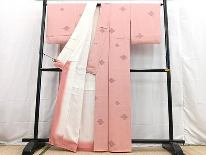 平和屋着物■上質な小紋　松皮菱文　正絹　逸品　BAAX3538yc