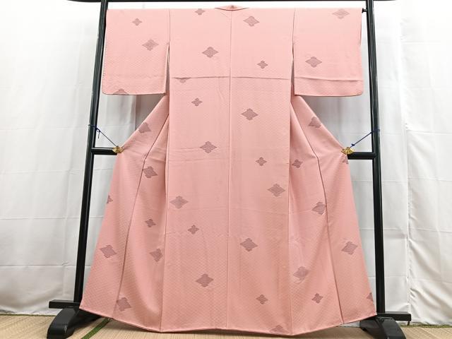 平和屋着物■上質な小紋　松皮菱文　正絹　逸品　BAAX3538yc