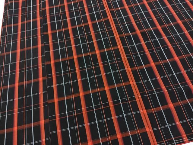 平和屋着物■上質な紬　格子柄　ロング丈　正絹　逸品　未使用　BAAX3553yc