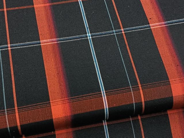 平和屋着物■上質な紬　格子柄　ロング丈　正絹　逸品　未使用　BAAX3553yc