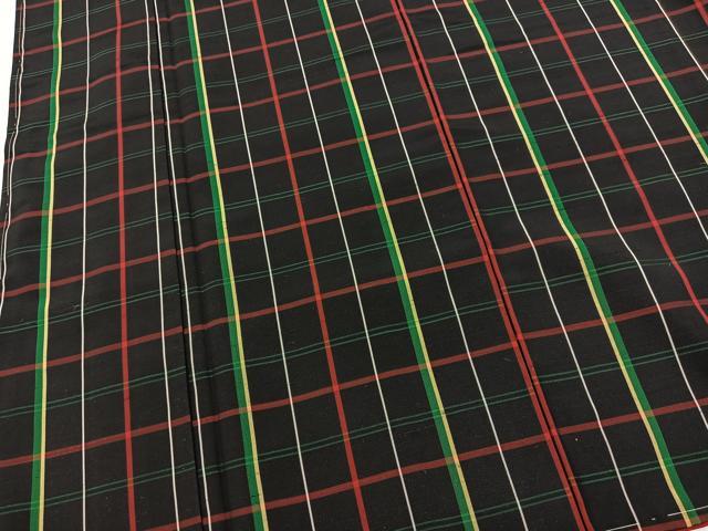 平和屋着物■上質な紬　格子柄　正絹　逸品　未使用　BAAX3561yc