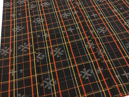 平和屋着物■上質な紬　幾何学文様　正絹　逸品　未使用　BAAX3563yc