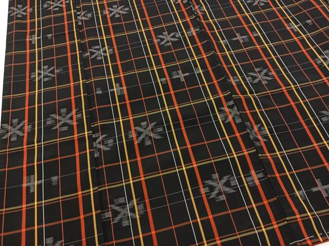 平和屋着物■上質な紬　幾何学文様　正絹　逸品　未使用　BAAX3563yc