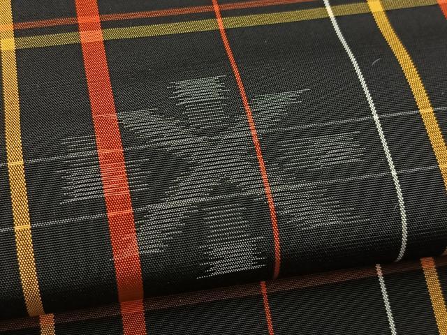 平和屋着物■上質な紬　幾何学文様　正絹　逸品　未使用　BAAX3563yc